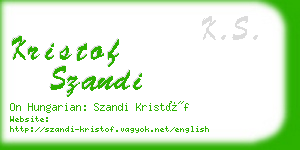 kristof szandi business card